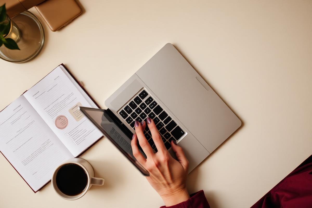 Trabajo administrativo online desde un portátil